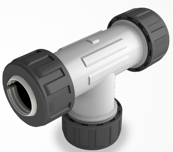 ACOPLE COMP PROF C/TRABA MEC TEE 3/4" "DUKE"