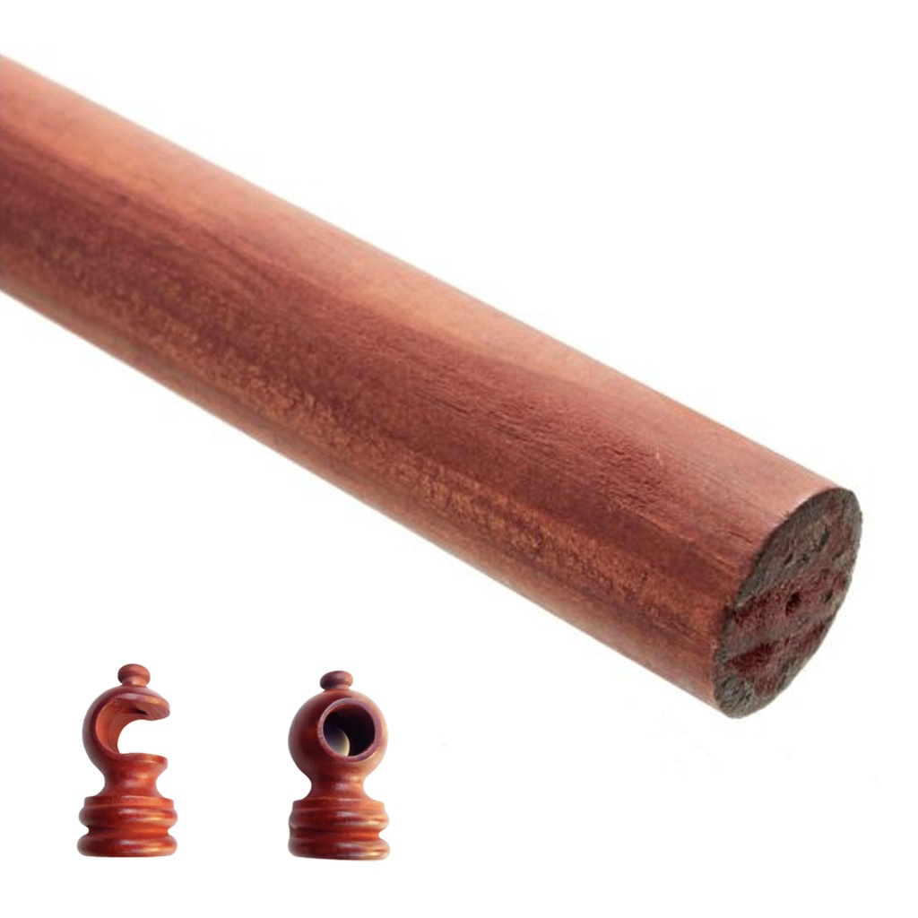 BARRAL P/CORTINA MADERA KIT 22mm x2.4mt