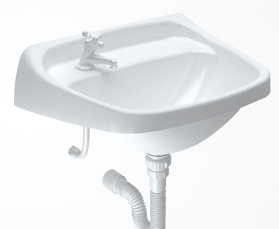 PILETA LAVATORIO PVC CHICO C/KIT (CAN+SOP+FLEX) "DUKE"