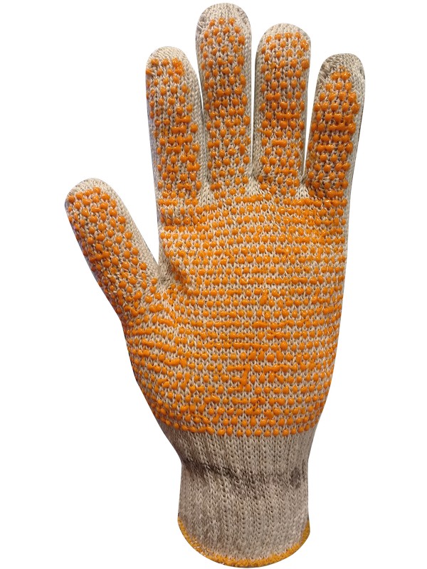 GUANTE ALGODON MOTEADO NARANJA ECO