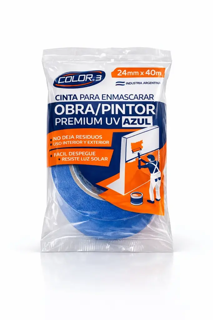 CINTA PAPEL PINTOR AZUL OBRA UV 24MM X 40M "TF3"