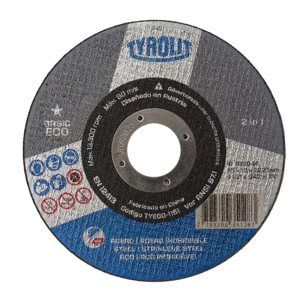 DISCO ABRASIVO ECOBASIC 115 x 1,6 x 22,23mm "TYROLIT"
