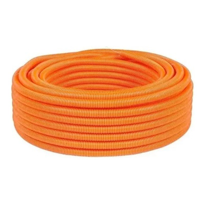 [624] CAÑO CORRUGADO FLEX. NARANJA LIVIANO 3/4"