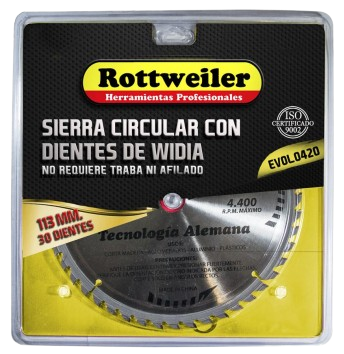 [1413] DISCO DE SIERRA 30 D WIDIA x 4 1/2” "ROTTWEILER"