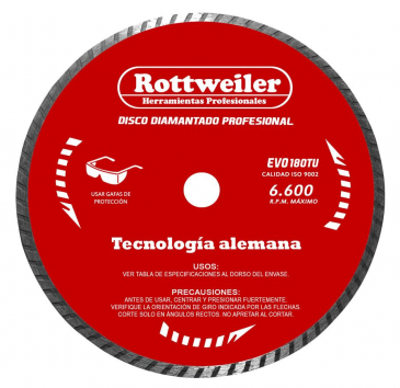 [0844] DISCO DIAMANTADO 180 MM. TURBO (7") "ROTTWEILER"