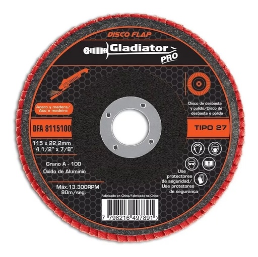 [2305] DISCO FLAP GRANO 100 115x22,2mm "GLADIATOR"