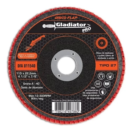 [1897] DISCO FLAP GRANO 40 115x22,2mm "GLADIATOR"