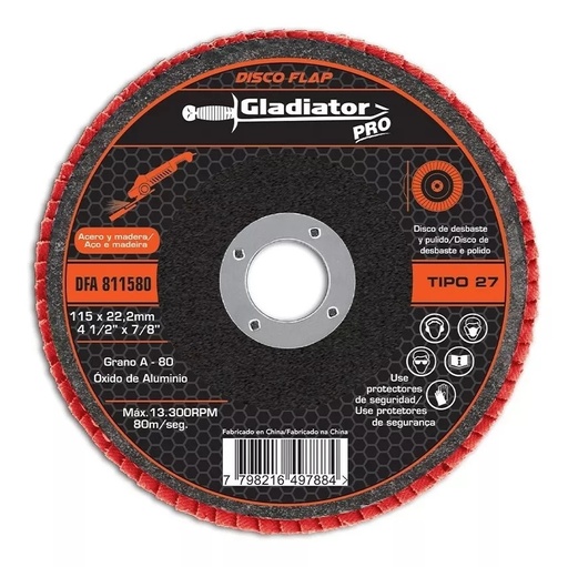 [1899] DISCO FLAP GRANO 80 115x22,2mm "GLADIATOR"