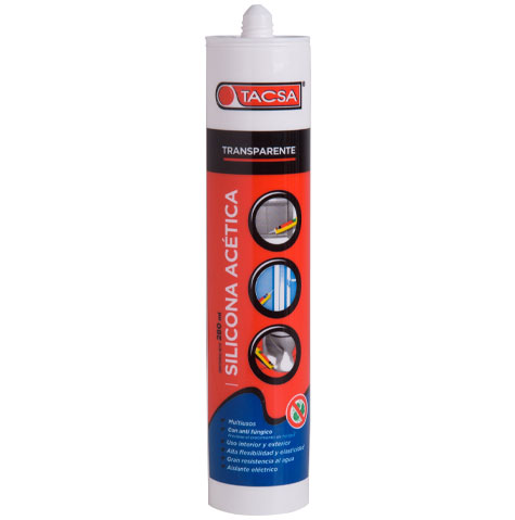 [2058] SILICONA ACETICA TRANSPARENTE 280ml "TACSA" (Oferta)
